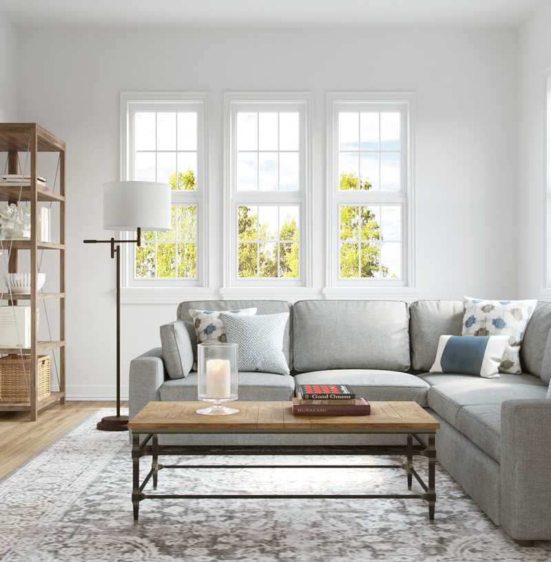 Classic, Coastal, Transitional Living Room Design by Havenly Interior Designer Tara