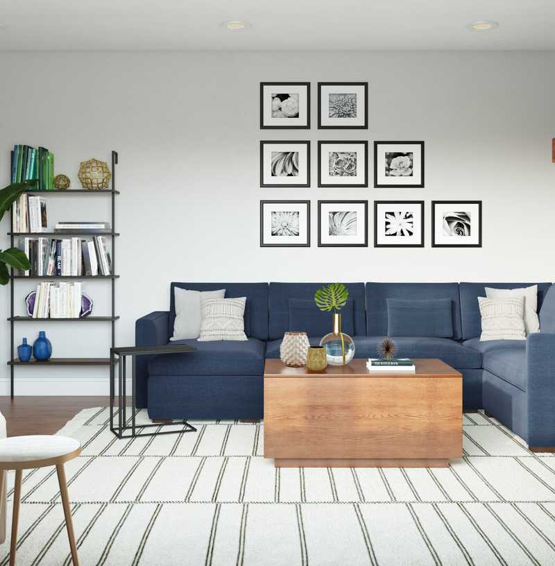 Modern, Midcentury Modern Living Room Design by Havenly Interior Designer Waleska