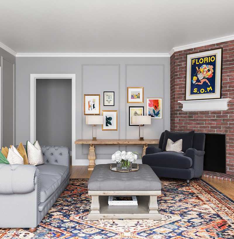 Classic, Eclectic, Bohemian Living Room Design by Havenly Interior Designer Liliana