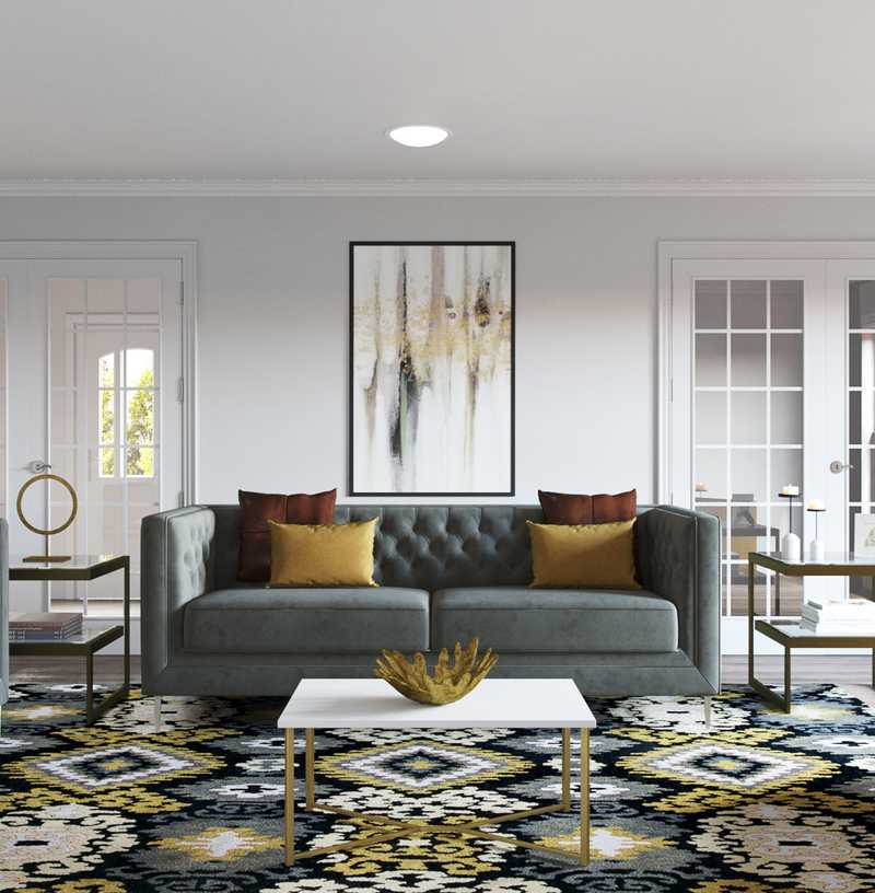 Contemporary, Eclectic, Glam Living Room Design by Havenly Interior Designer Randi