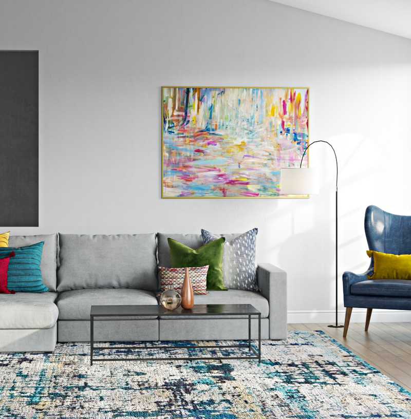Contemporary, Modern, Eclectic Living Room Design by Havenly Interior Designer Elyse