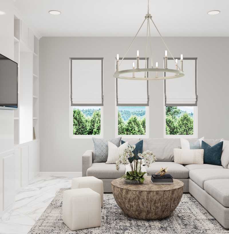Contemporary, Modern, Glam, Transitional Living Room Design by Havenly Interior Designer Lyndsi