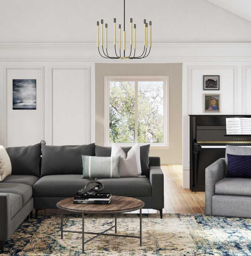 Modern, Transitional Living Room Design by Havenly Interior Designer Catherine