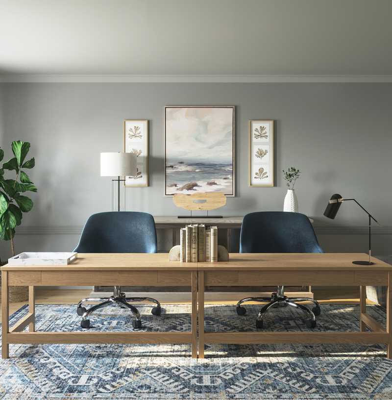 Contemporary, Classic, Glam Office Design by Havenly Interior Designer Jennifer
