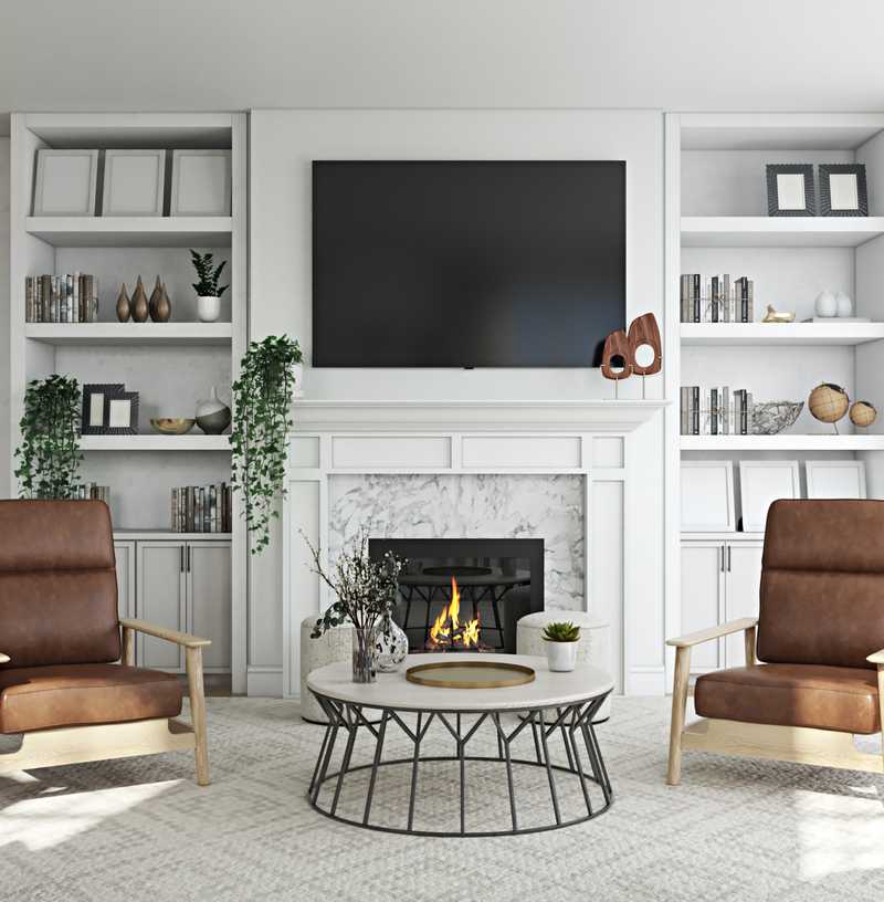 Bohemian, Coastal, Midcentury Modern, Scandinavian Living Room Design by Havenly Interior Designer Ghianella