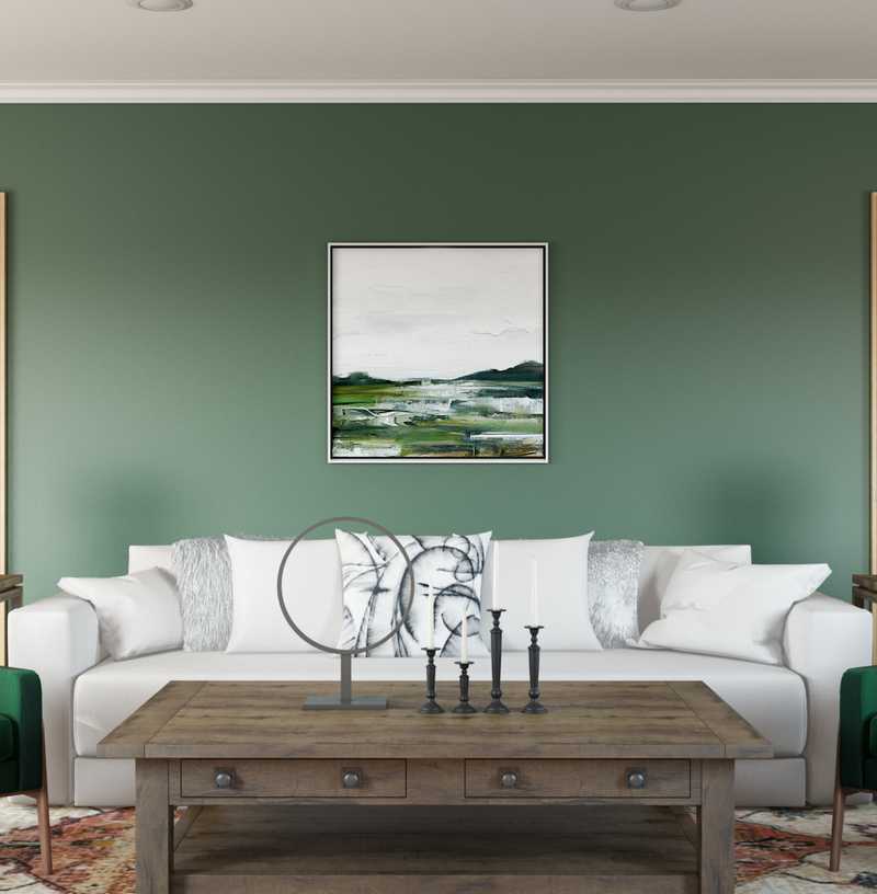 Bohemian, Farmhouse Living Room Design by Havenly Interior Designer Shirley