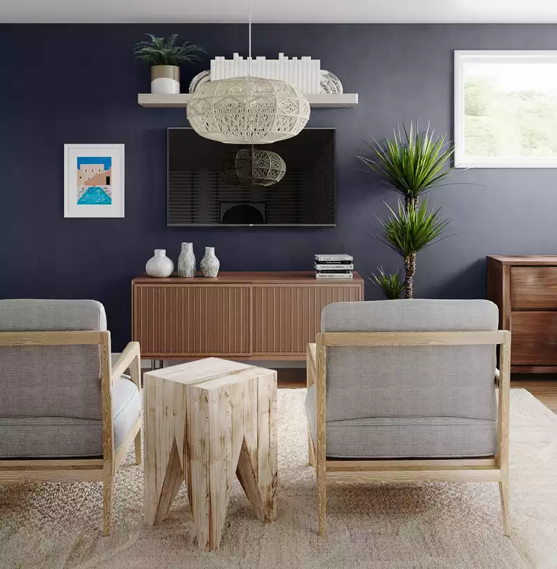 Eclectic, Bohemian, Midcentury Modern Office Design by Havenly Interior Designer Paige