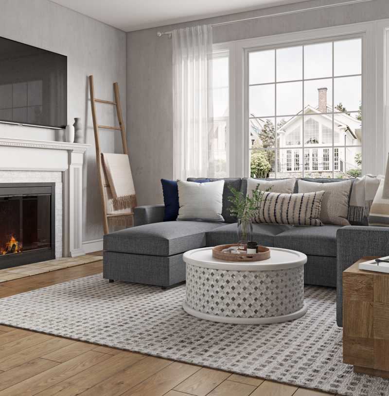 Traditional, Farmhouse Living Room Design by Havenly Interior Designer Madeline