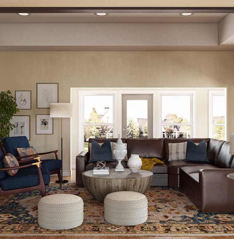 Farmhouse, Vintage Living Room Design by Havenly Interior Designer Ashley