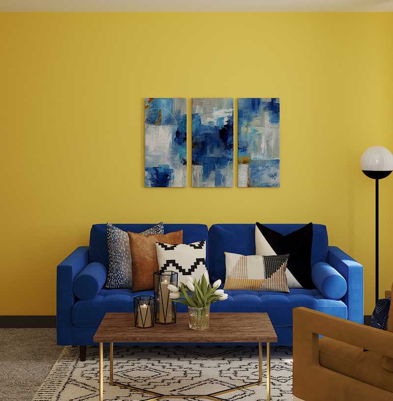 Glam, Scandinavian Living Room Design by Havenly Interior Designer Fendy