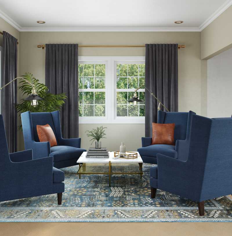 Eclectic, Transitional Living Room Design by Havenly Interior Designer Brianna