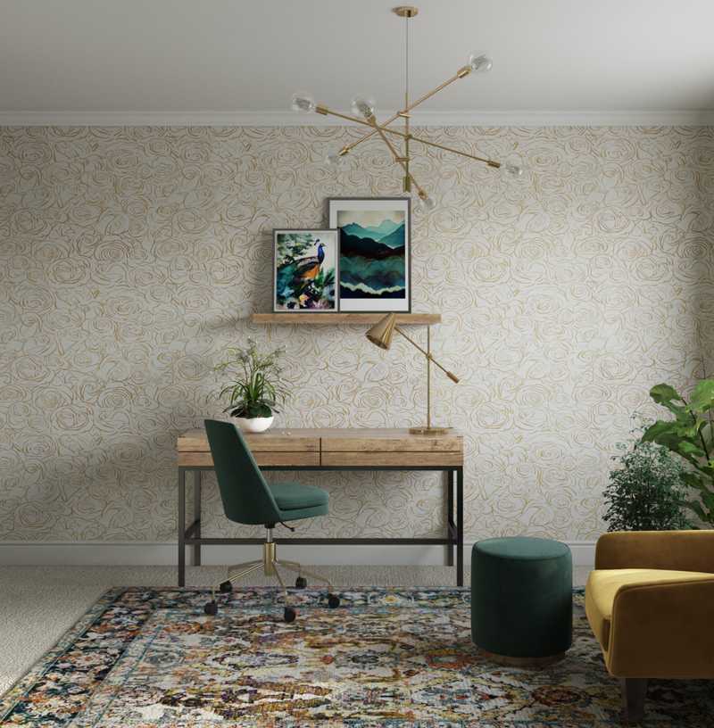 Glam Office Design by Havenly Interior Designer Ghianella