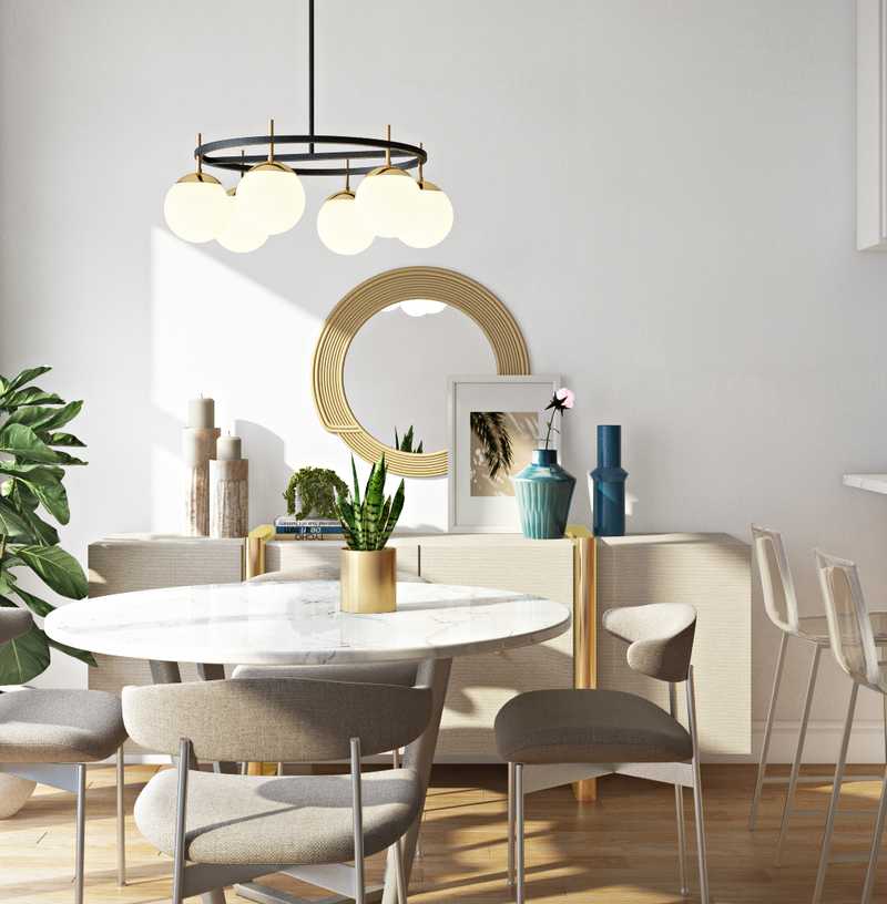 Modern, Bohemian, Midcentury Modern Dining Room Design by Havenly Interior Designer Christine