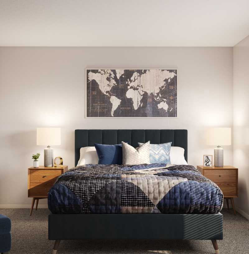 Global, Midcentury Modern Bedroom Design by Havenly Interior Designer Shaina