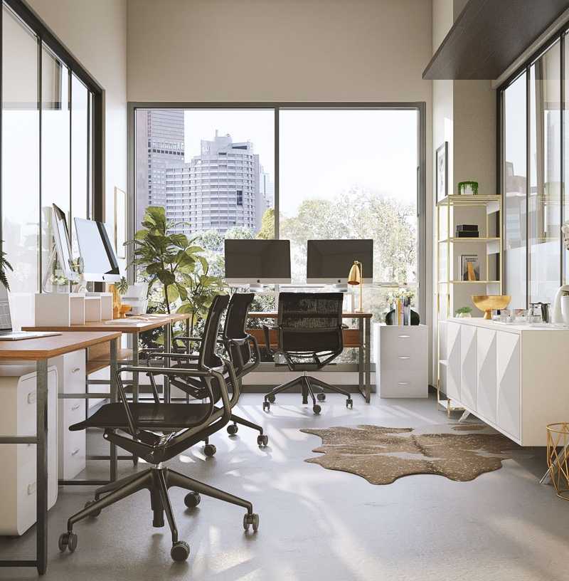 Modern, Glam Office Design by Havenly Interior Designer Maria