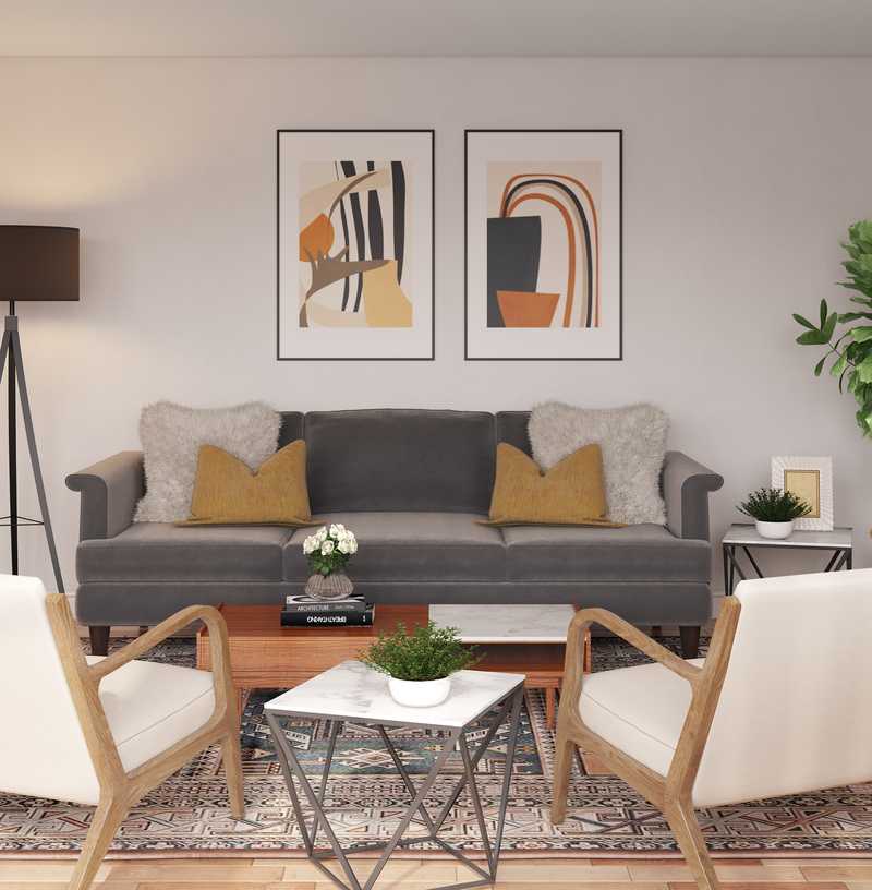 Midcentury Modern, Scandinavian Living Room Design by Havenly Interior Designer Kayla