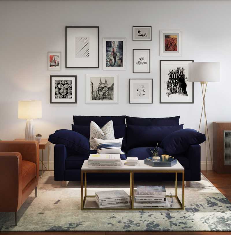 Contemporary, Midcentury Modern Living Room Design by Havenly Interior Designer Angela