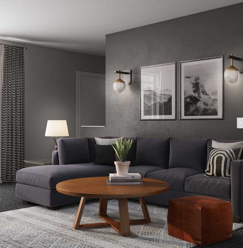 Industrial, Midcentury Modern, Scandinavian Living Room Design by Havenly Interior Designer Tori