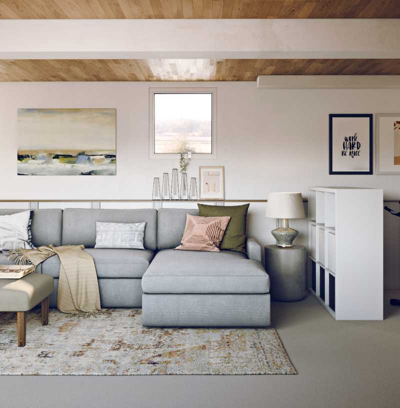 Contemporary, Eclectic, Bohemian, Coastal, Rustic, Transitional, Midcentury Modern, Scandinavian Living Room Design by Havenly Interior Designer Lisa