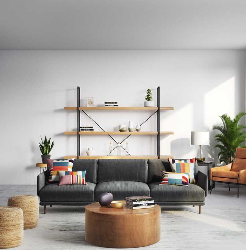Modern, Eclectic, Coastal Living Room Design by Havenly Interior Designer Shauna