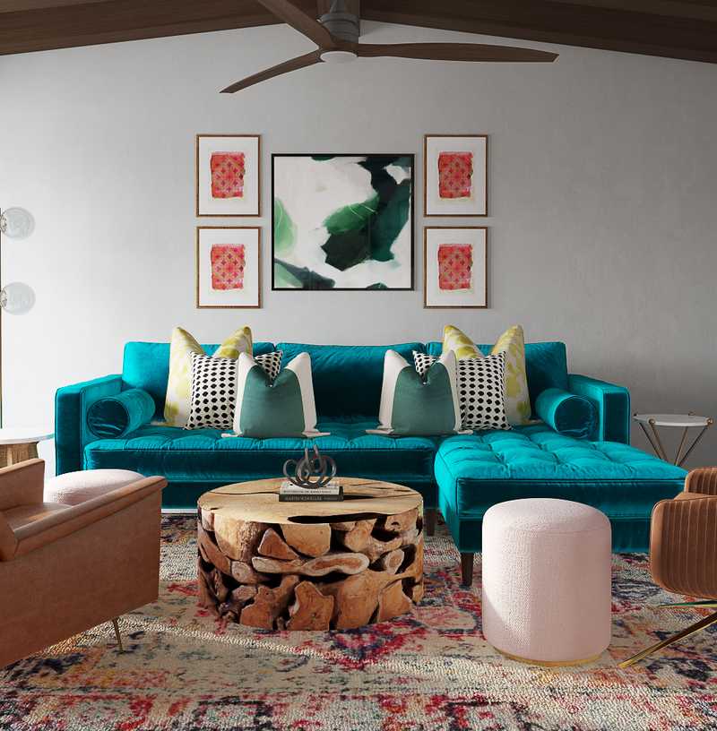 Modern, Eclectic, Bohemian Living Room Design by Havenly Interior Designer Abi