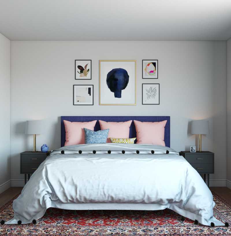 Contemporary, Glam, Preppy Bedroom Design by Havenly Interior Designer Katie