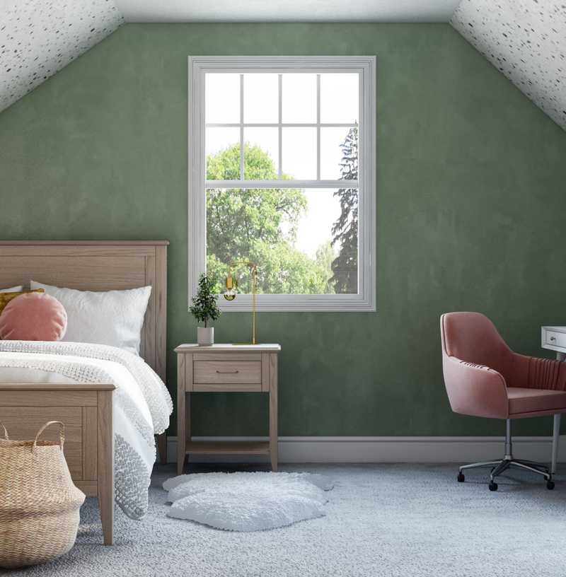 Bohemian, Preppy Bedroom Design by Havenly Interior Designer Chelsea