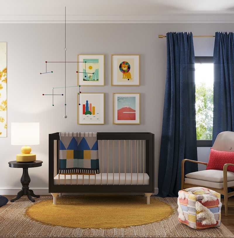 Modern, Bohemian, Midcentury Modern Nursery Design by Havenly Interior Designer Danielle