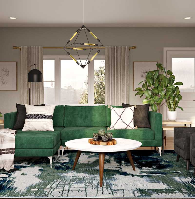 Modern, Bohemian, Transitional Living Room Design by Havenly Interior Designer Rebecca