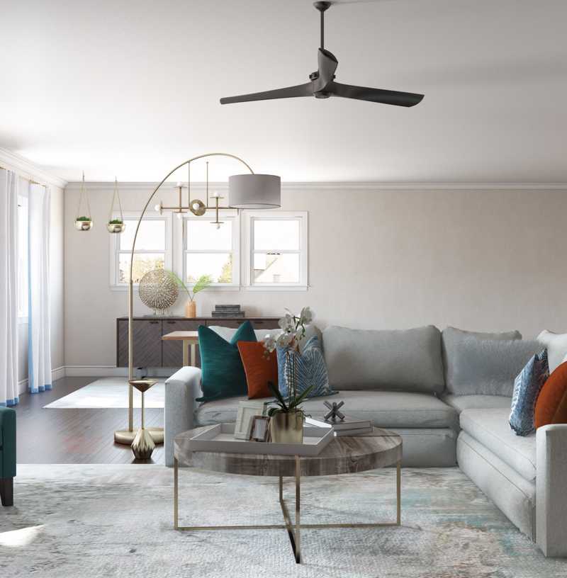 Contemporary Living Room Design by Havenly Interior Designer Karen