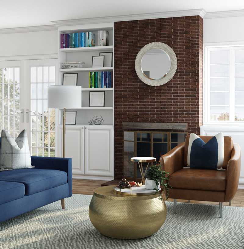 Coastal, Glam Living Room Design by Havenly Interior Designer Erin