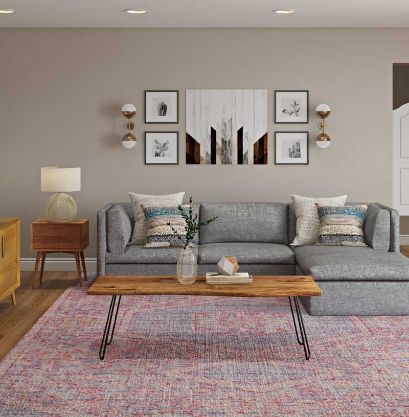 Bohemian Living Room Design by Havenly Interior Designer Haley