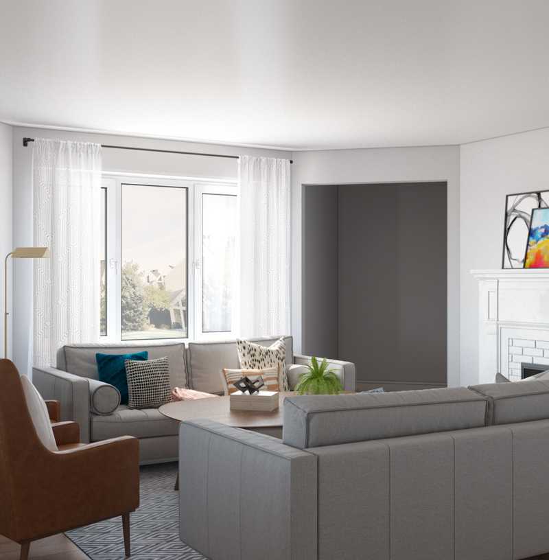 Eclectic, Bohemian, Midcentury Modern Living Room Design by Havenly Interior Designer Erin