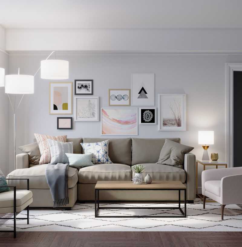 Glam, Transitional, Scandinavian Living Room Design by Havenly Interior Designer Natalie