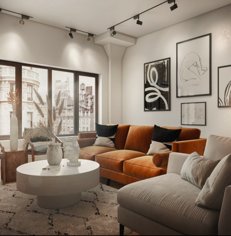 Modern, Classic, Midcentury Modern Living Room Design by Havenly Interior Designer Rebecca