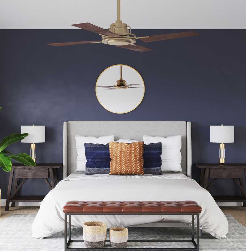 Eclectic, Bohemian, Midcentury Modern Bedroom Design by Havenly Interior Designer Amanda