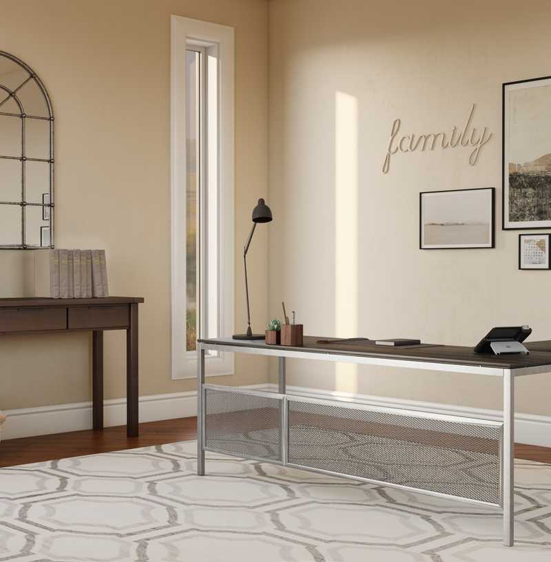 Eclectic, Farmhouse, Transitional Office Design by Havenly Interior Designer Sam