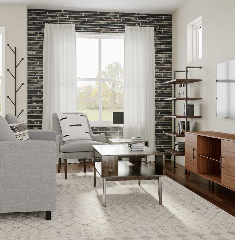 Modern, Midcentury Modern, Minimal Living Room Design by Havenly Interior Designer Erin