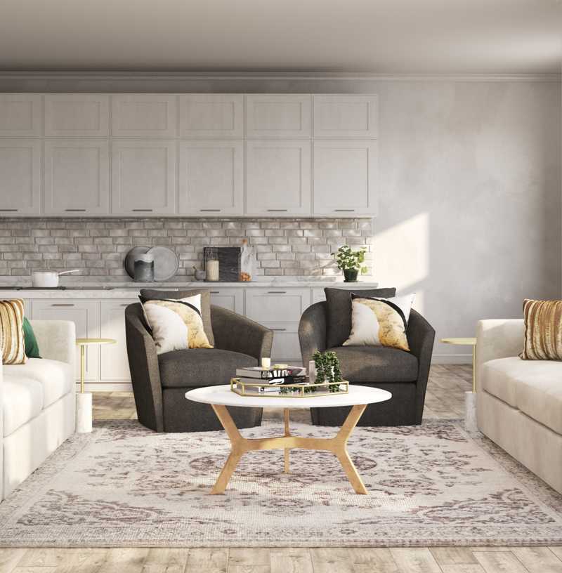 Modern, Glam Living Room Design by Havenly Interior Designer Madison