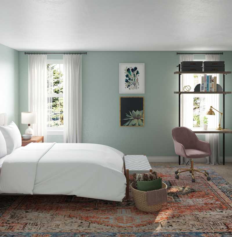 Eclectic, Bohemian, Midcentury Modern Bedroom Design by Havenly Interior Designer Jayme