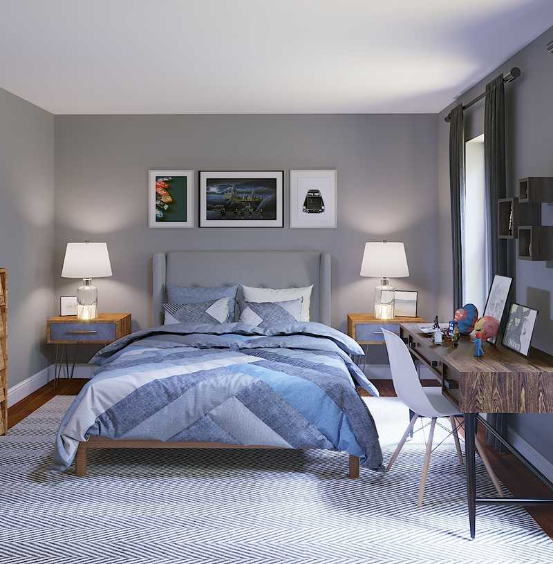 Contemporary, Farmhouse Bedroom Design by Havenly Interior Designer Brady