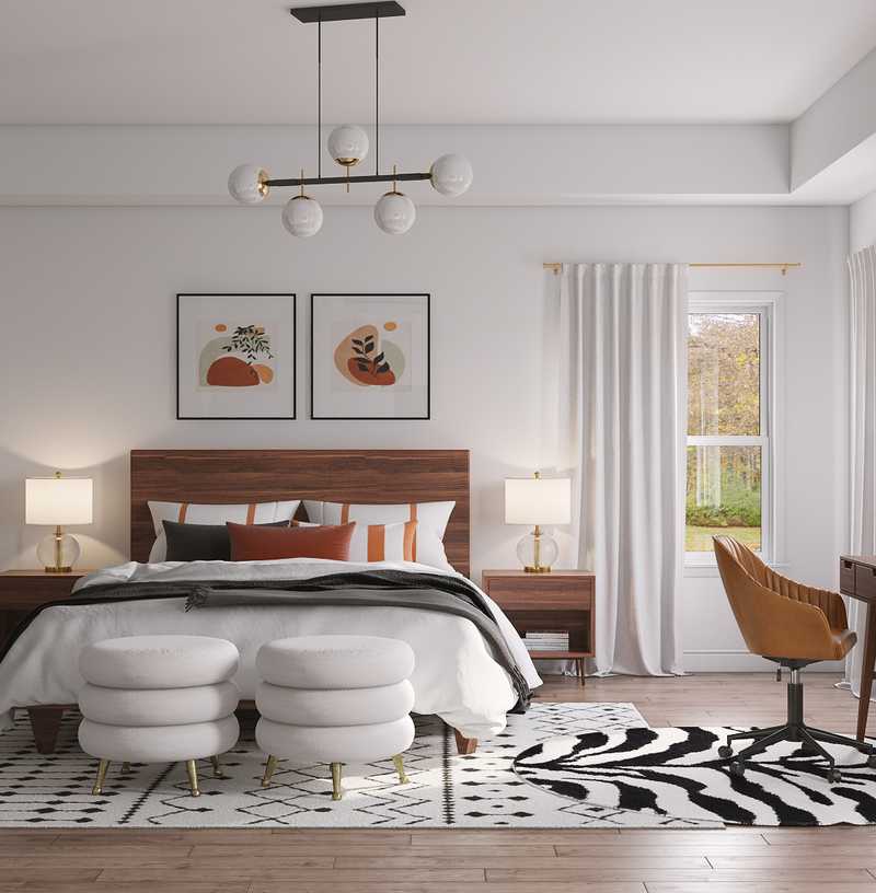 Glam, Farmhouse, Midcentury Modern Bedroom Design by Havenly Interior Designer Denise