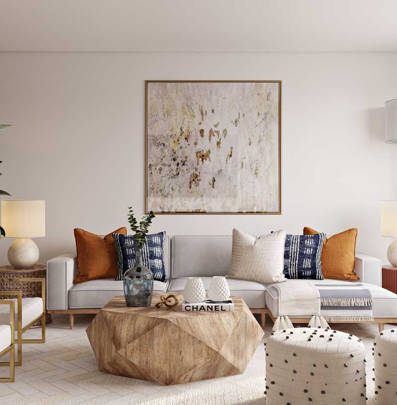 Modern, Glam, Midcentury Modern Living Room Design by Havenly Interior Designer Ghianella