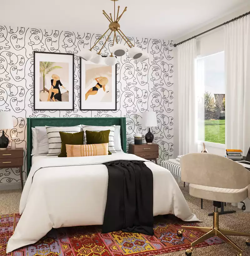 Contemporary, Eclectic Bedroom Design by Havenly Interior Designer Vivian