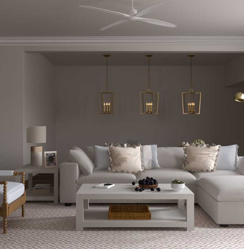 Coastal, Farmhouse Living Room Design by Havenly Interior Designer Yoseika