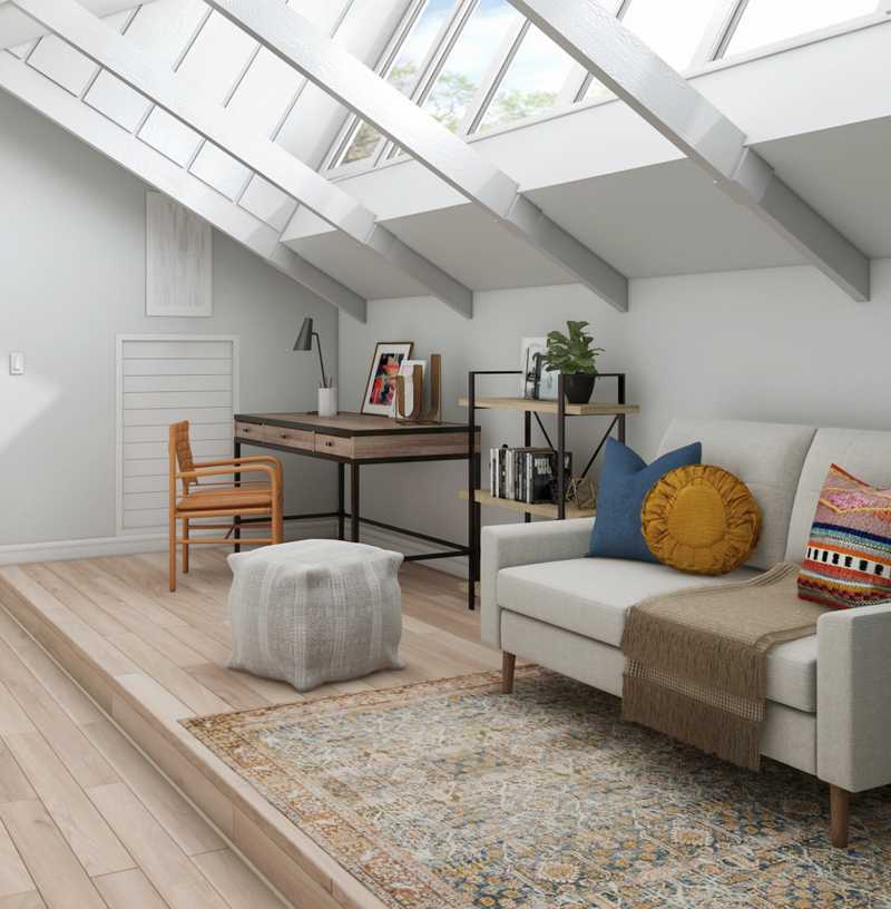 Eclectic, Bohemian, Midcentury Modern Office Design by Havenly Interior Designer Mai