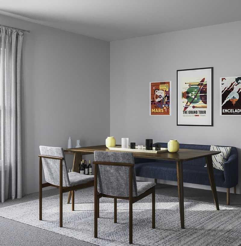 Bohemian, Midcentury Modern Dining Room Design by Havenly Interior Designer Shaina