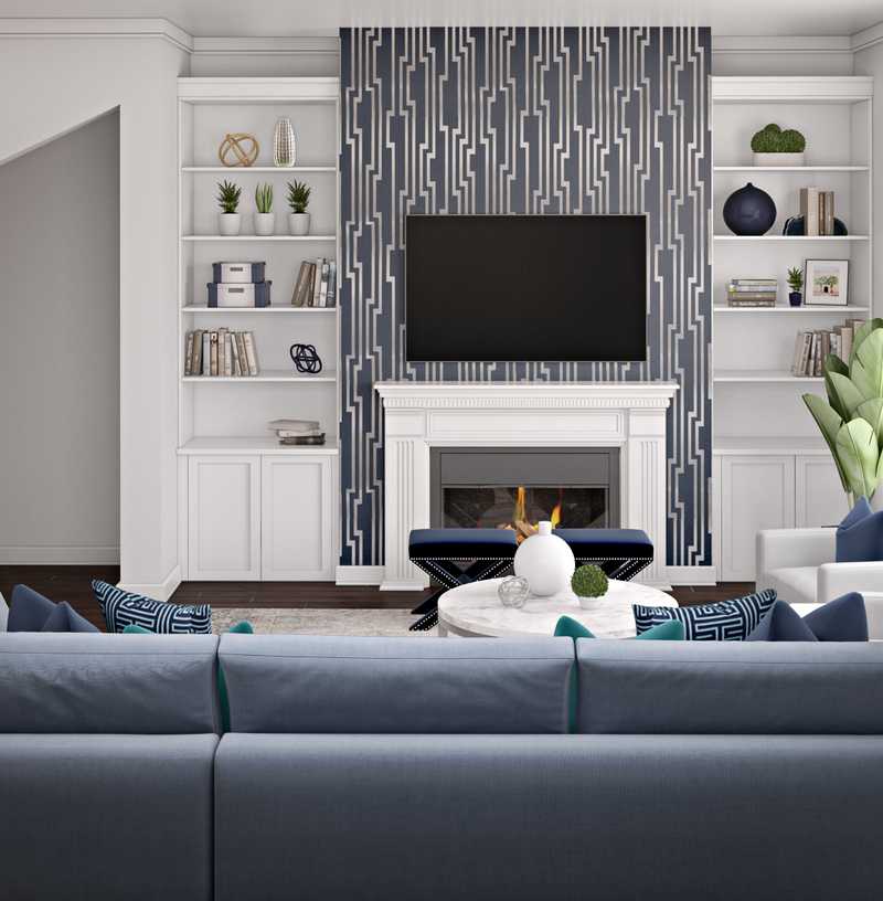 Contemporary Living Room Design by Havenly Interior Designer Karen