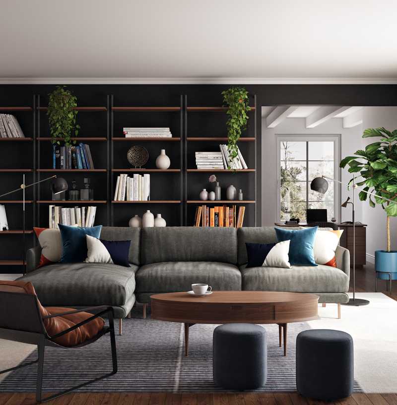 Bohemian, Midcentury Modern Living Room Design by Havenly Interior Designer Patricia