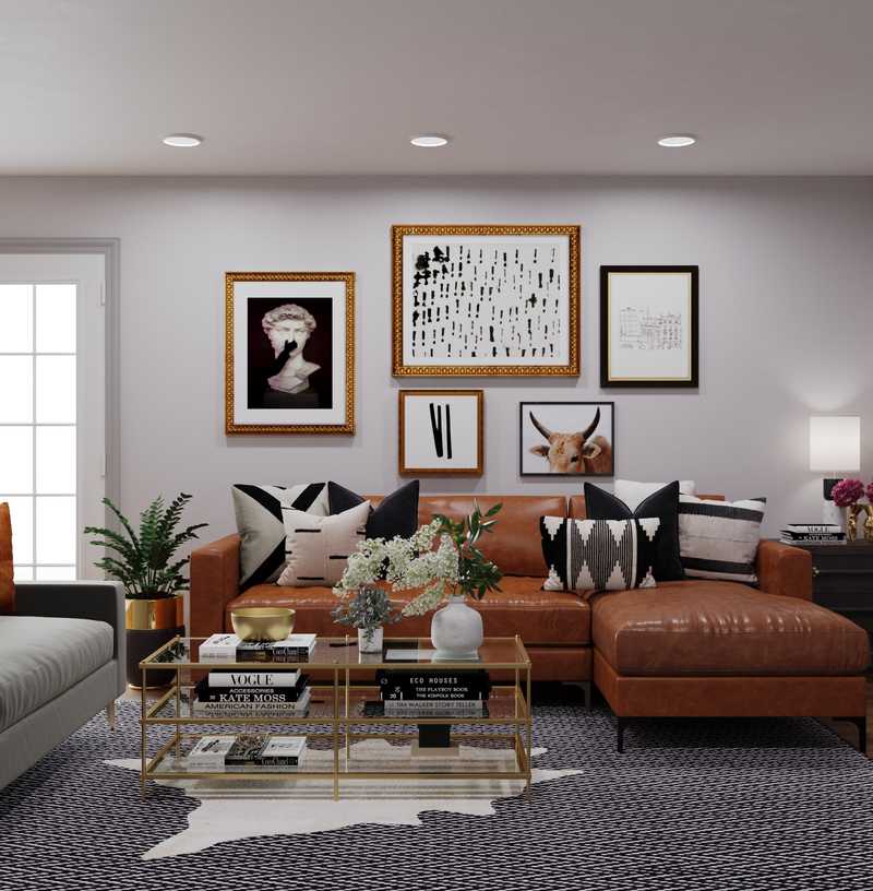 Modern, Classic, Eclectic, Glam, Rustic Living Room Design by Havenly Interior Designer Amber